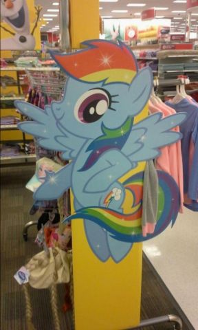 Rainbow Dash at a store