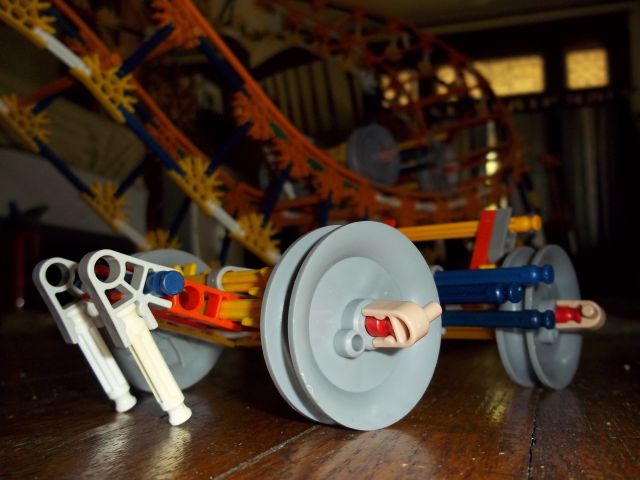 Wooden Original Roller Coaster - low friction train and curved drop